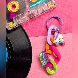 New Roller Skate & Boombox Nostalgic Retro 80s 90s Style Keychain - 4.25”